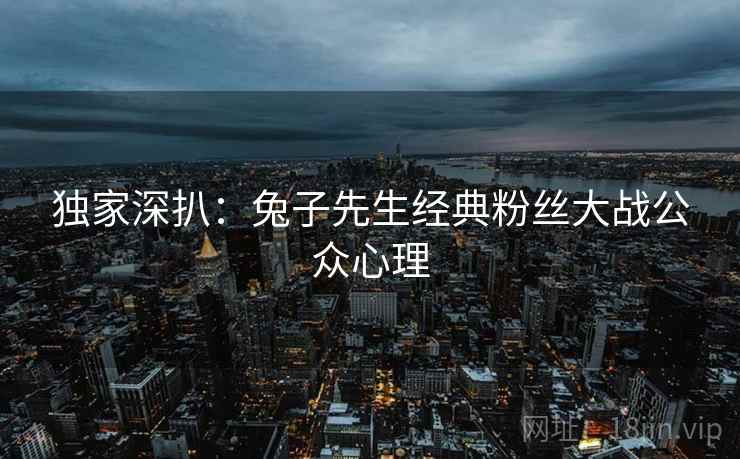独家深扒:兔子先生经典粉丝大战公众心理