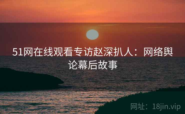 51网在线观看专访赵深扒人：网络舆论幕后故事